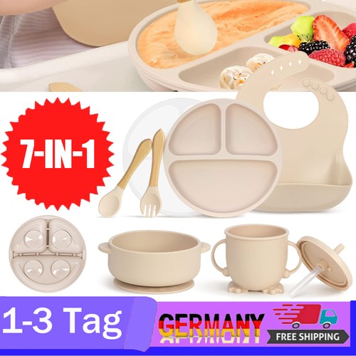 7pcs silikon babygeschirr set - silikon,